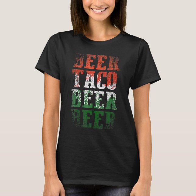 Beer Taco Beer Cinco De Mayo T-Shirt (Vorderseite)