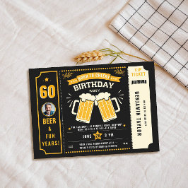 Beer Theme Black Ticket Men Adult Geburtstag Foto Einladung