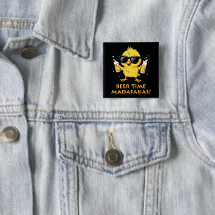 Beer Time Madafakas Funny Meme Duck Rodelbahn mit Button