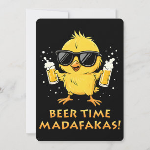 Beer Time Madafakas Funny Meme Duck Rodelbahn mit  Einladung