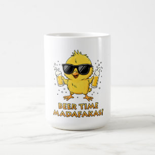 Beer Time Madafakas Funny Meme Duck Rodelbahn mit  Kaffeetasse