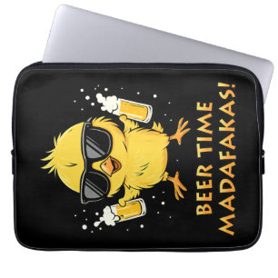Beer Time Madafakas Funny Meme Duck Rodelbahn mit  Laptopschutzhülle