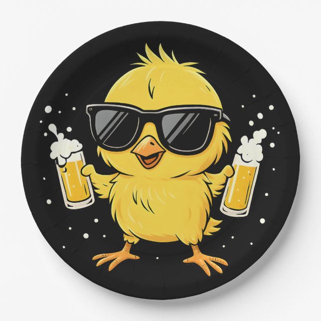 Beer Time Madafakas Funny Meme Duck Rodelbahn mit  Pappteller (Vorderseite)