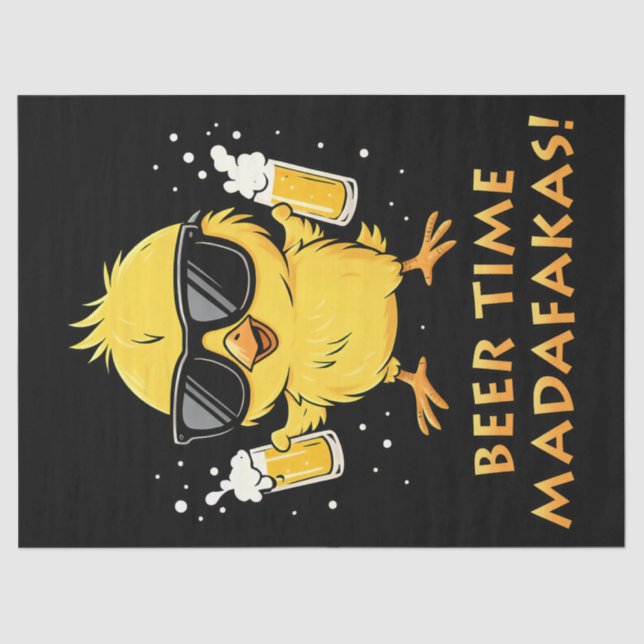 Beer Time Madafakas Funny Meme Duck Rodelbahn mit  Seidenpapier (Vorderseite)