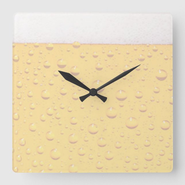 Beer Wall Clock Quadratische Wanduhr (Vorderseite)