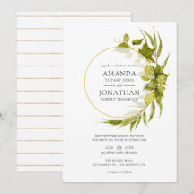 Beer Willow Greenery und Gold Geometric Wedding