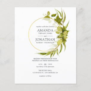Beer Willow Greenery und Gold Geometric Wedding Flyer