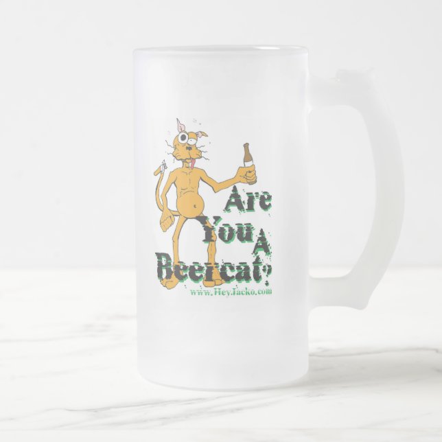Beercat mattierter Stein Mattglas Bierglas (Rechts)
