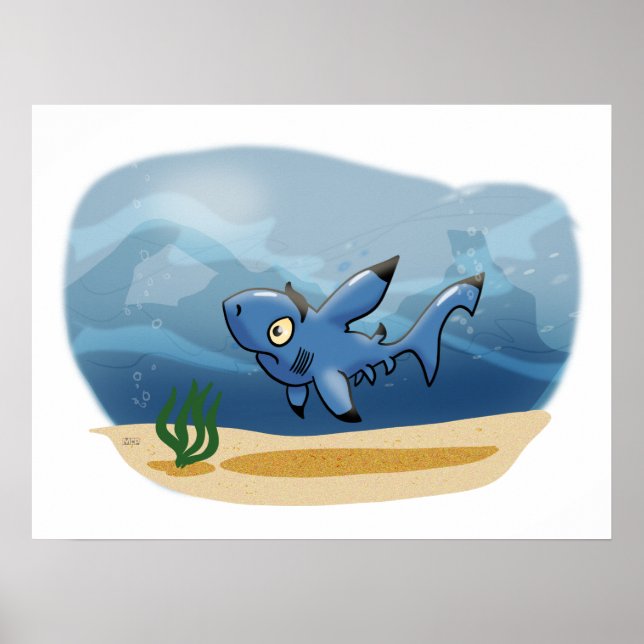 Beerdigter Hai Poster (Vorne)