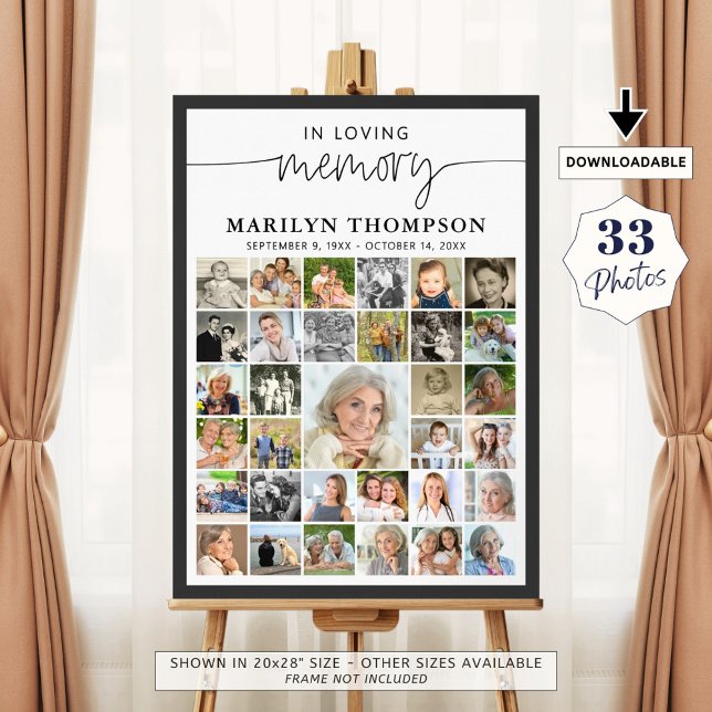 Beerdigung 33 Foto Collage Script in Love Memory Poster (Von Creator hochgeladen)