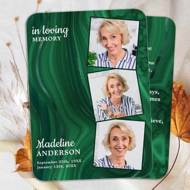 Beerdigung 3 Foto Gedenkkarte Gebetskarte Smaragdg (Von Creator hochgeladen)
