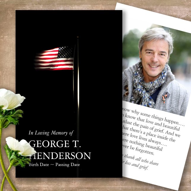 Beerdigung American Flag Gebet Sympathiekarten (military sympathy card, military prayer cards, funeral prayer card, death, military funeral cards)