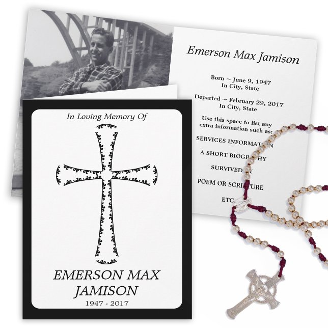 Beerdigung Ankündigung : elegantes Kreuz (Von Creator hochgeladen)