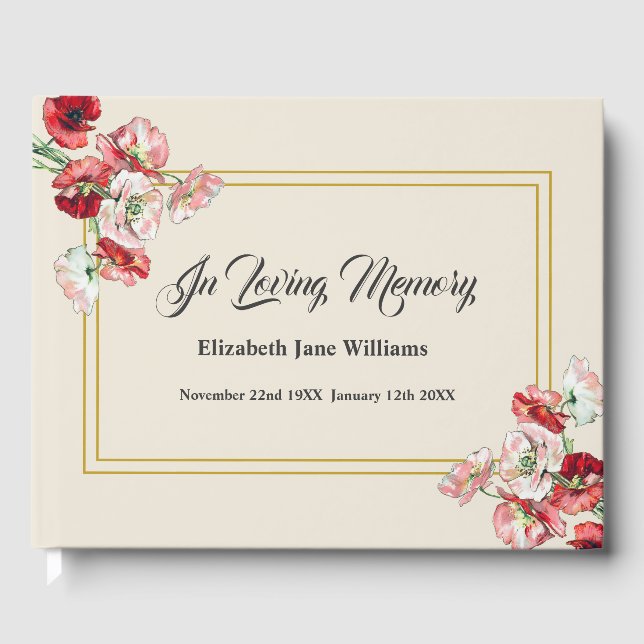 Beerdigung | Aquarellmücken Gästebuch (Vorderseite)