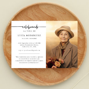 Beerdigung auf Spanisch   Celebrando Memorial Foto Einladung