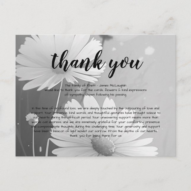 Beerdigung Beileid Danke Karte (Vorderseite)