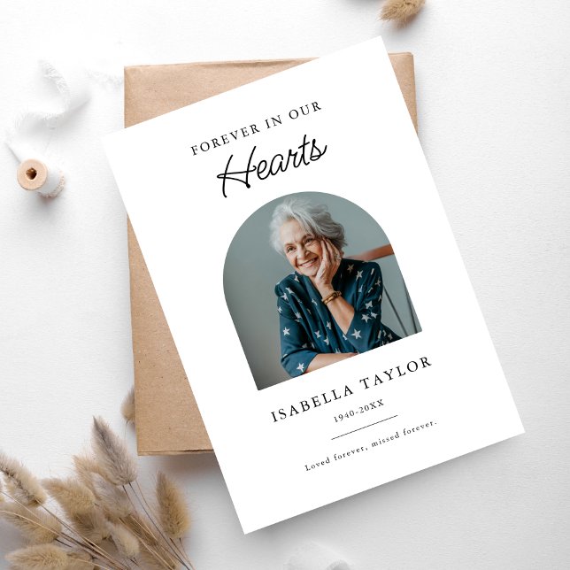 Beerdigung Beileid für immer in unserem Herz-Foto Dankeskarte (Von Creator hochgeladen)