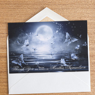 Beerdigung Beileid Mitternacht Blue Butterfly FOTO Dankeskarte