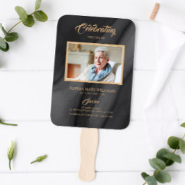 Beerdigung Black & Gold Kalligrafie Set der Fans Fächer