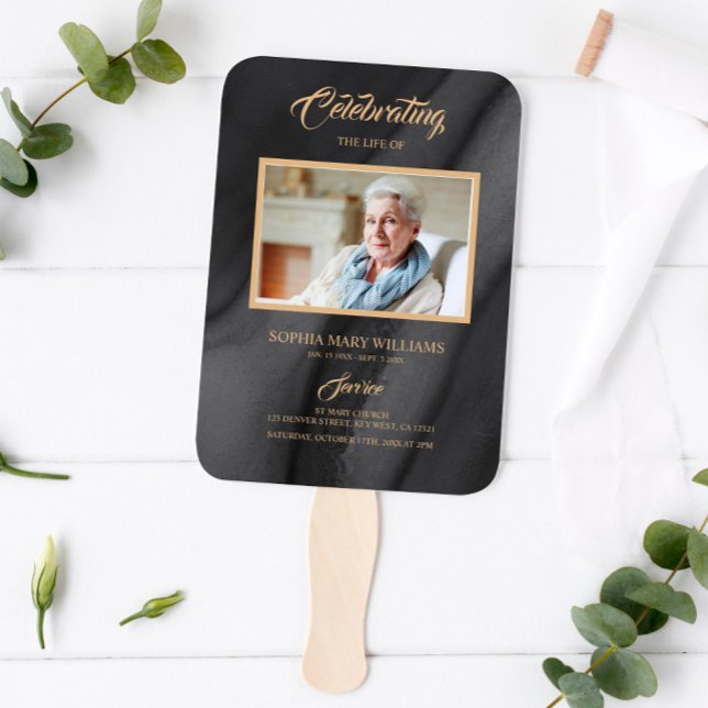 Beerdigung Black & Gold Kalligrafie Set der Fans Fächer (Von Creator hochgeladen)