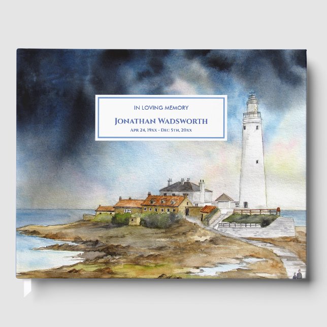 Beerdigung Condolence St Mary Lighthouse Whitley B Gästebuch (Vorderseite)