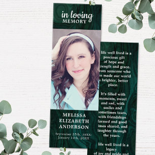 Beerdigung Custom Memorial Lesezeichen Emerald Gre