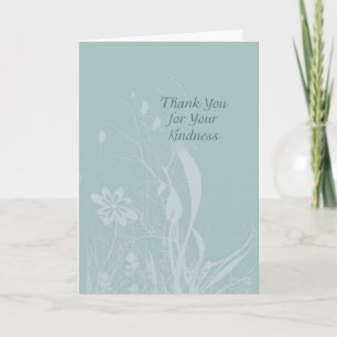 Beerdigung Danke für Beileid Kindness Aquamarine B Karte