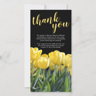 Beerdigung Danke, Hinweis Beileid Gelber Tulip Dankeskarte