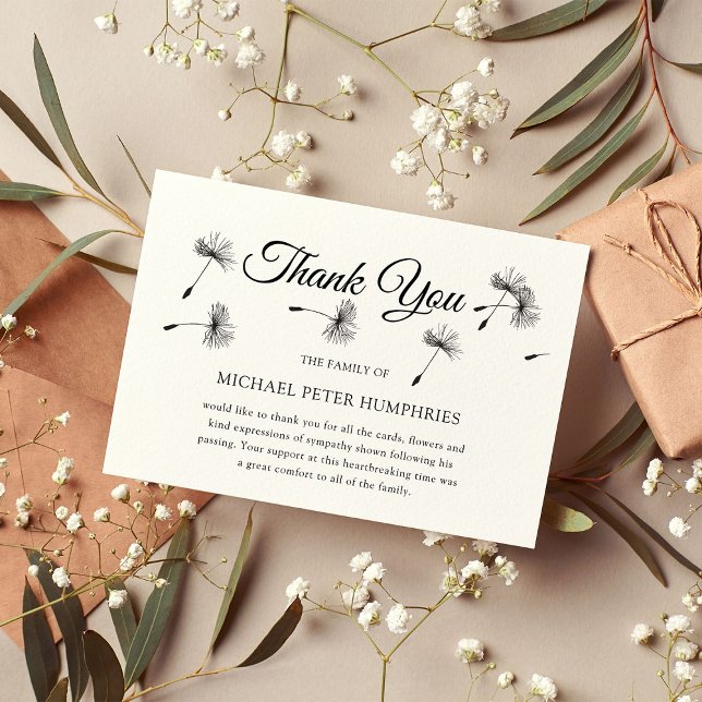 Beerdigung Danke, Hinweis | Elegant Wish Memorial Dankeskarte (Von Creator hochgeladen)