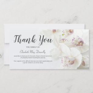 Beerdigung Danke, Hinweis   Orchid Bereavement Karte