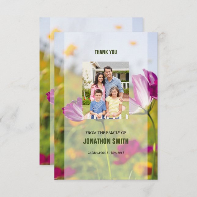 Beerdigung danke Ihnen Fotokarte (Vorne/Hinten)