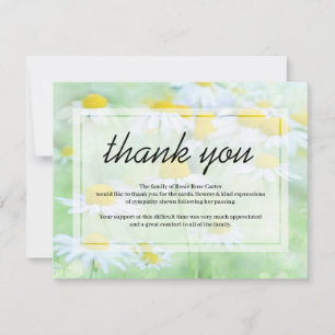 Beerdigung Danke, Notiz  Daisy Floral Beileid Dankeskarte