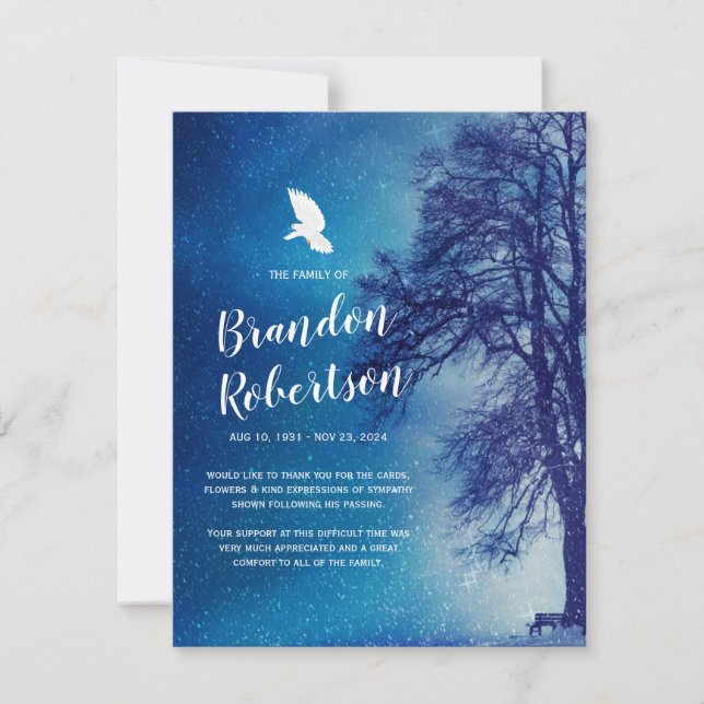 Beerdigung danke | Tree-Dove-Gedenkstätte (Vorderseite)