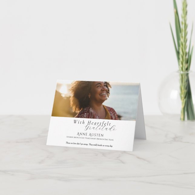 Beerdigung Dankeschön Karte - mit Dankbarkeit (Vorderseite)