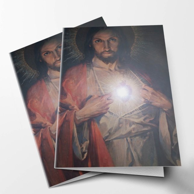 Beerdigung Dankeschön Karten | Einrichtung der Woh (Sacred Heart of Jesus Sympathy Condolence Bereavement Funeral Thank You Card)