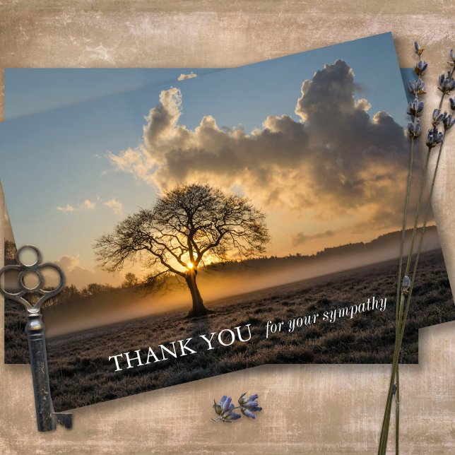 Beerdigung Dankeschön Karten | Einzelbaum (Sympathy Photo Celebration of Life, In Loving Memory, Forever in our Hearts Funeral thank you cards)