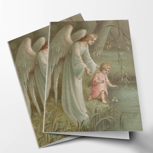 Beerdigung Dankeschön Karten | Engel des Himmels 0 (Angel Of Heaven Condolence Sympathy Catholic Religious Funeral Thank You card)
