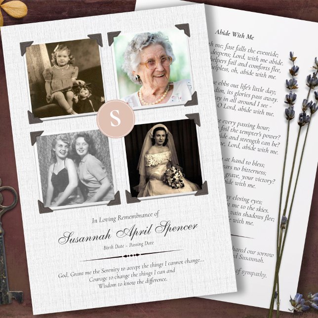 Beerdigung Dankeschön Karten | Erinnerungen erröte (Celebration of Life, In loving memory, forever in our hearts, photo collage funeral thank you card)