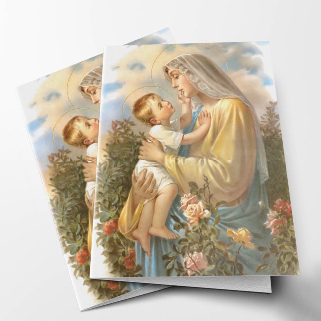 Beerdigung Dankeschön Karten | Gute & Gentle Mutte (Good and Gentle Mother Blessed Mother Catholic Religious Sympathy Bereavement Funeral Thank You Card)