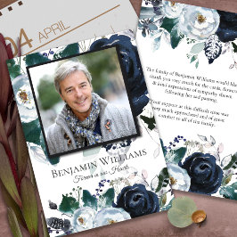 Beerdigung Dankeschön Karten | Navy Peony