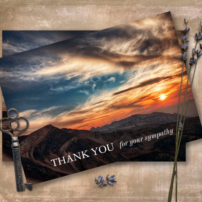 Beerdigung Dankeschön Karten | Utah Sunset (Sympathy Photo Celebration of Life, In Loving Memory, Forever in our Hearts Funeral thank you cards)