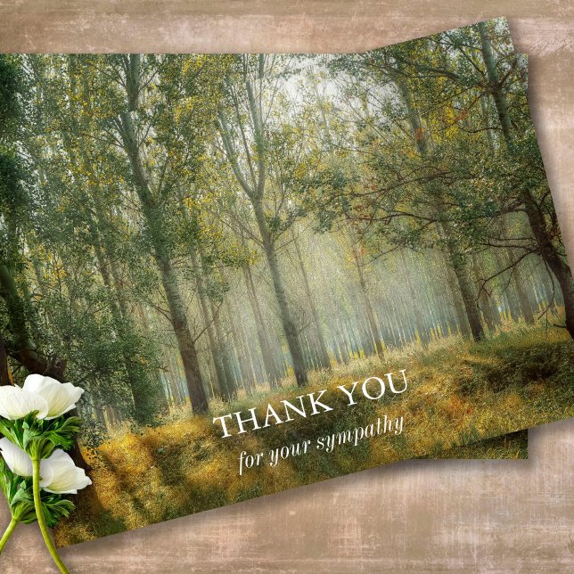 Beerdigung Dankeschön Karten | Waldlicht (Sympathy Photo Celebration of Life, In Loving Memory, Forever in our Hearts Funeral thank you cards)