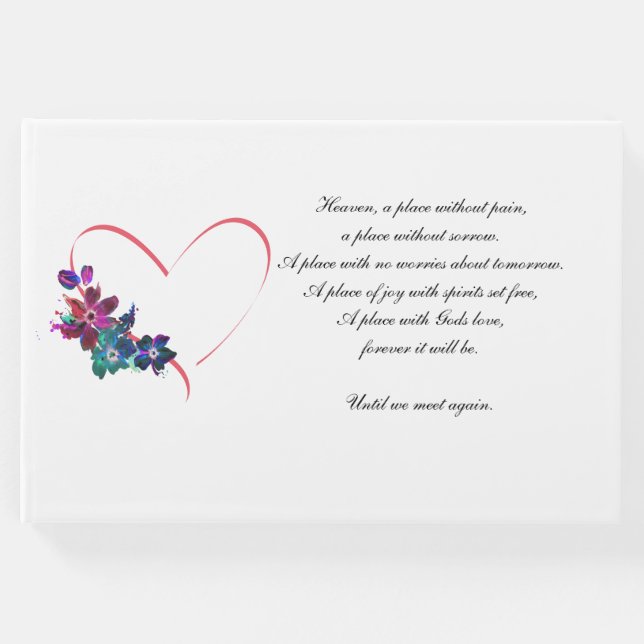 Beerdigung Das Herz und die Blume des Gästebuches. Gästebuch (Vorderseite)