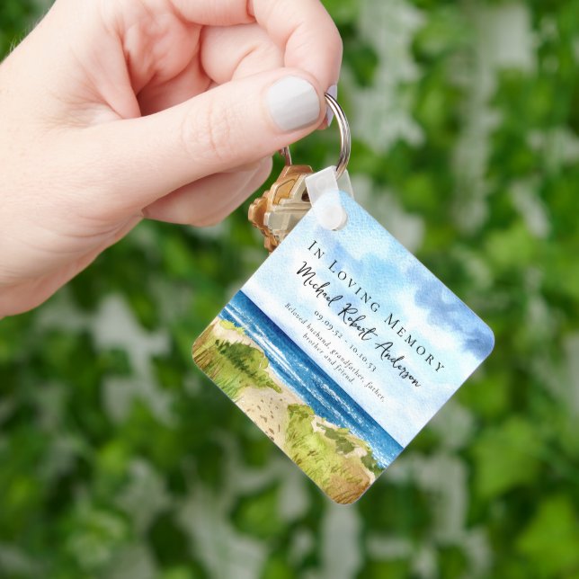 Beerdigung der Beerdigung des Fotos am Strand Schlüsselanhänger (Hand)