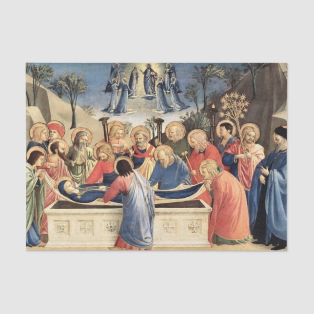 Beerdigung der Jungfrau durch Fra Angelico Seidenpapier (Vorderseite)