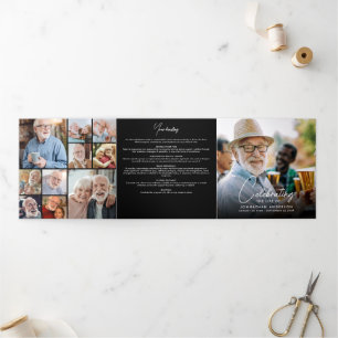 Beerdigung des 18-Foto-Gedenkens/Beerdigung Dreifach-gefaltete Programmkarte