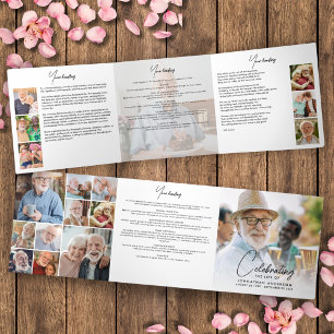 Beerdigung des 18-Foto-Gedenkens/Beerdigung Dreifach-gefaltete Programmkarte