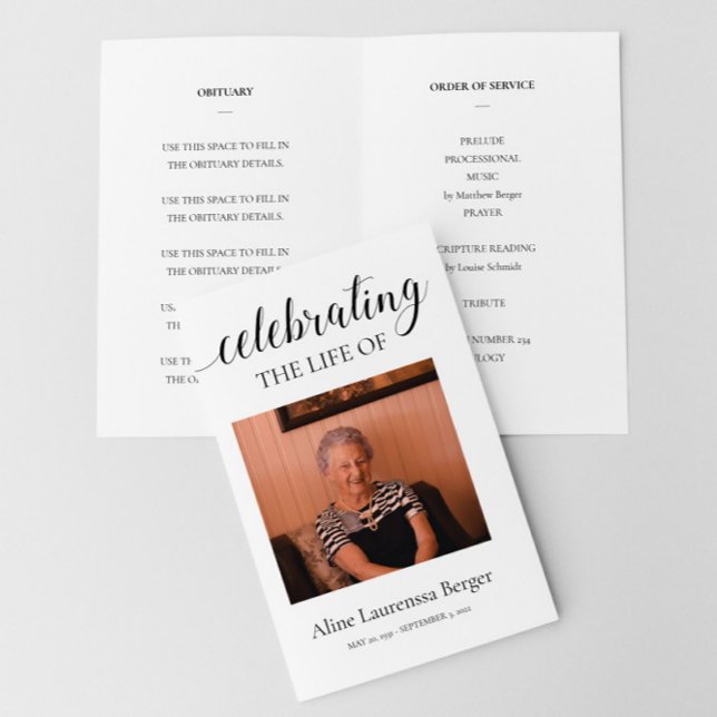 Beerdigung des Bestattungsprogramms mit Foto (Von Creator hochgeladen)