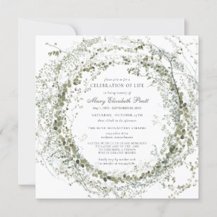 Beerdigung des Fotos Lebensbeerdigung Botanischer  Einladung