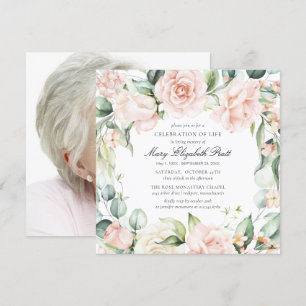 Beerdigung des Fotos Lebensbeerdigung Rosa Rosenbl Einladung